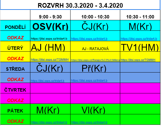 Rozvrh Rozvrh